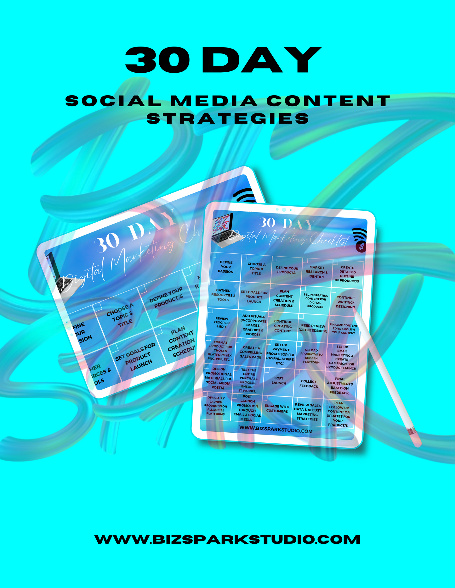 30-Day Social Media Checklist Strategies (DIGITAL FILE)